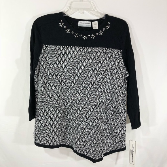Alfred Dunner Sweaters - Alfred Dunner Theater Dist Asymmetric Sweater PXL